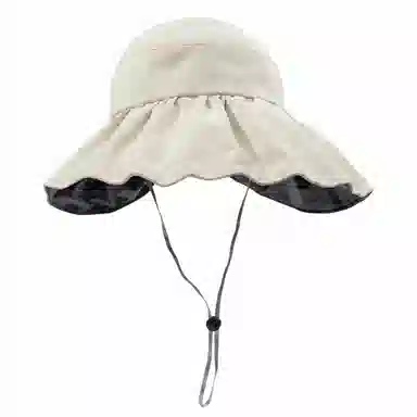 上海故事 帽子夏防紫外线黑胶涂层户外双倍防护空顶帽透气大檐遮阳折叠渔夫帽 聚酯纤维 防晒帽 女款