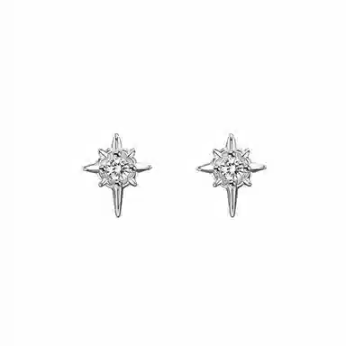 色菲尔 八芒星 街头嘻哈时尚百搭精致轻奢高级感 合金 耳钉 男女同款情侣款