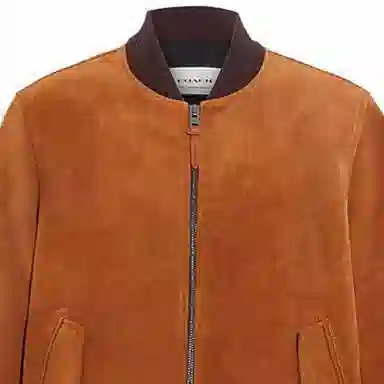 COACH SS23 Suede Leather Jacket Orange