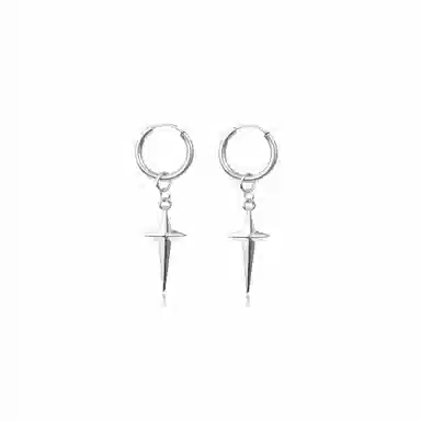 色菲尔 十字架耳扣 轻奢时尚百搭精致高级感街头日常通勤 合金 耳环 男女同款情侣款