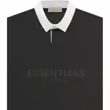 Fear of God Essentials SS23 Waffle Henley Rugby Off Black