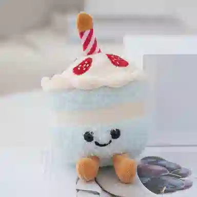 千桐 软萌生日蛋糕包包挂饰钥匙扣 创意卡通玩偶 毛绒 挂件 男女同款情侣款