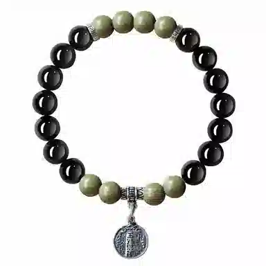 易明居 新中式招财暴富 五路财神  时来运转 小众轻奢百搭高级感串珠 水逆退散 转运珠#好运 黑曜石 手串 男女同款情侣款