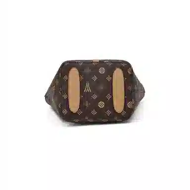 老人头 百搭时尚老花水桶包 合成革 菜篮子包手提包 常规 女款 咖色