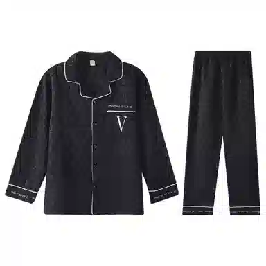 兰缪 休闲简约舒适长袖春秋冬季睡衣套装 男款 图片色