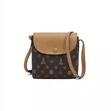 老人头 时尚百搭手机包 合成革 单肩斜挎包 常规 女款 咖啡色