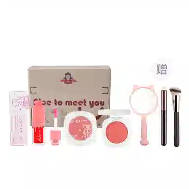 云诗茗 童趣萌眼礼盒腮红唇油 不晕染不脱妆持久玻璃唇自然 入门彩妆平价化妆品套装
