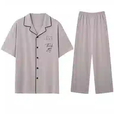 兰缪 舒适卡通可外穿短袖长裤夏季睡衣套装 男款 图片色