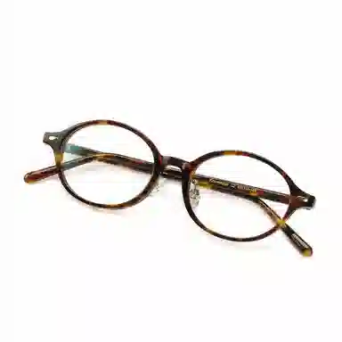 青雉作 加高可调鼻托书呆子 复古学院风高知 超轻高度近视文艺 醋酸板材 椭圆形 光学镜架 男女同款情侣款 玳瑁色 黑色