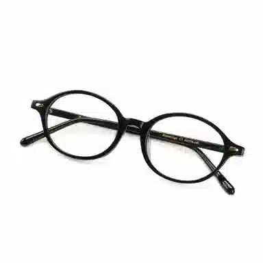 青雉作 加高可调鼻托书呆子 复古学院风高知 超轻高度近视文艺 醋酸板材 椭圆形 光学镜架 男女同款情侣款 玳瑁色 黑色