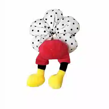 零界 创意老鼠屁股红色波点 拍照腿发饰大肠圈 毛绒 发圈 女款