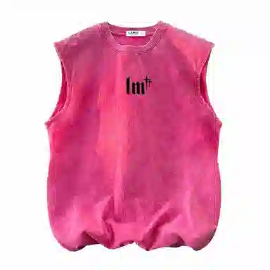 兰缪 日系纯色简约宽松直筒柔软舒适亲肤通勤百搭打底圆领休闲无性别主义水洗做旧无袖背心 男女同款