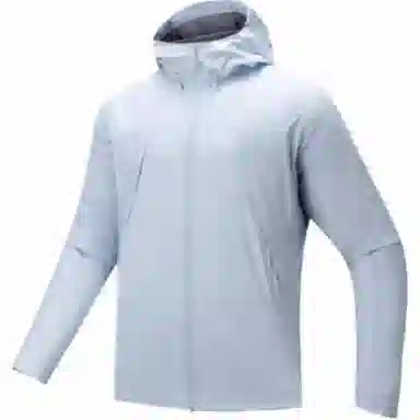 超级安踏  运动休闲简约纯色连帽  防水冲锋衣 男女同款 冰冻蓝/冰冻蓝