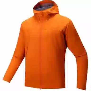 超级安踏  运动休闲简约纯色连帽  防水冲锋衣 男女同款 琥珀橙/琥珀橙