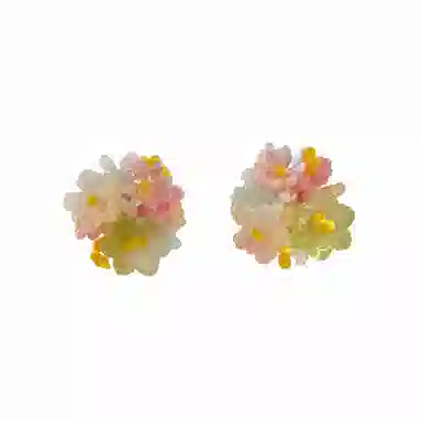 素 多巴胺夏日氛围感甜美繁花度假风少女气质小众耳饰 树脂 耳环 女款