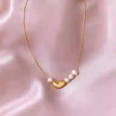 品彩 爱心 不对称设计锁骨链轻奢高级感 淡水珍珠 珍珠项链 女款