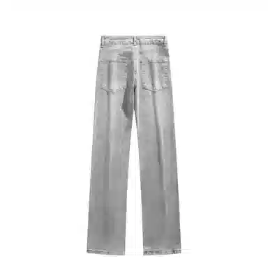 布客行 潮牌美式高街水洗做旧休闲宽松弹力基础款中腰垂坠感百搭日常通勤直筒显纯色简约柔不硬舒适风格牛仔裤 男女同款