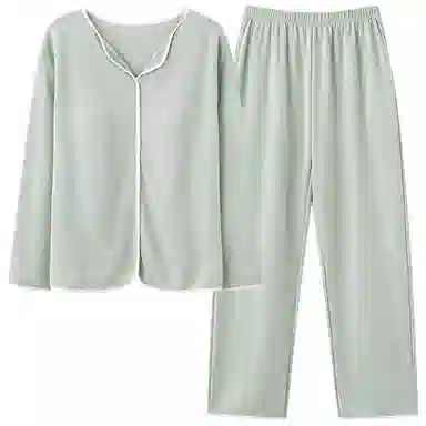 兰缪 带胸垫纯色简约高级感柔软家居服睡衣套装 女款