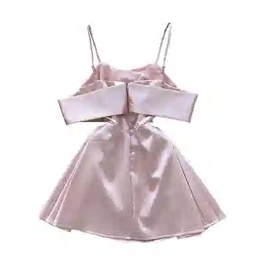 JUFU Bowknot Mini Dress Pink