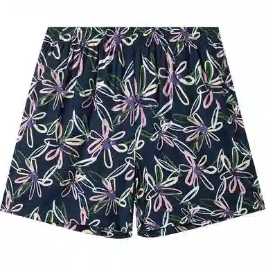 舒雅 蓝牌系列 印花柔软亲肤吸湿透气家居睡裤 女款 深宝蓝