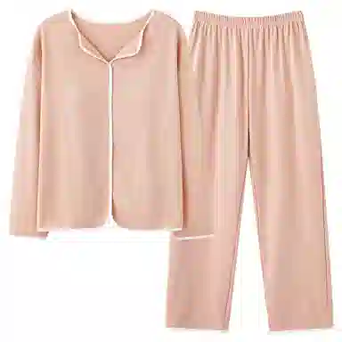 兰缪 带胸垫纯色简约高级感柔软家居服睡衣套装 女款