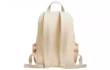 妙迪 超轻经典纯色车缝线简约休闲书包高中生高颜值大容量男女同款背包 织物 双肩包 女款 云朵白