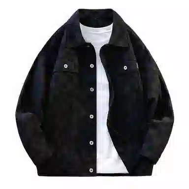 【dme】 简约基础款高级感多口袋翻领宽松休闲排扣港风牛仔外套 男女同款