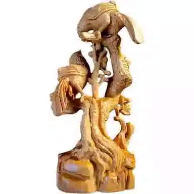 仙作美 雕刻喜上眉梢桌面实木雕客厅#好运 崖柏 木作摆件 男女同款情侣款