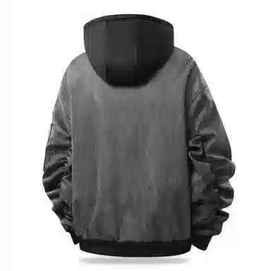 快鱼 美式高街复古纯色基础款不规则拉链宽松百搭时尚个性舒适柔软长袖皮衣 男女同款