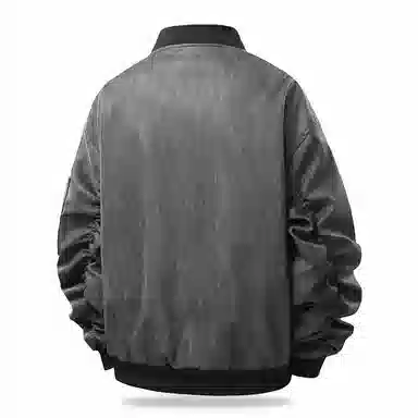 快鱼 美式高街复古纯色基础款不规则拉链宽松百搭时尚个性舒适柔软长袖皮衣 男女同款