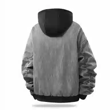 快鱼 美式高街复古纯色基础款不规则拉链宽松百搭时尚个性舒适柔软长袖皮衣 男女同款