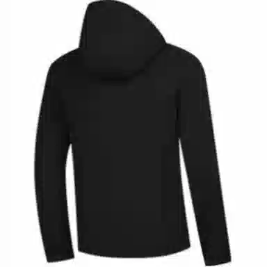 乔丹 运动休闲简约纯色连帽拉链风衣 男款 黑色