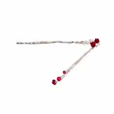 贯古今 新中式玫瑰花流苏 古风小众高级感复古 合金 发簪 女款