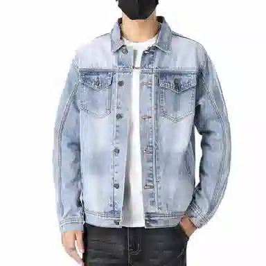 【dme】 美式高街复古水洗做旧潮流印花设计日常通勤休闲百搭宽松牛仔外套 男女同款