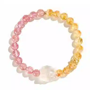 玺璎 新中式草莓晶黄塔九尾狐#好运天然 黄水晶 手串 女款