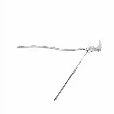 贯古今 新中式月亮中国风旗袍汉服长款钗子高级感挽发日常簪子头饰 合金 发簪 女款