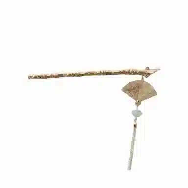 贯古今 可折叠扇子流苏小众设计步摇旗袍汉服盘发头饰发钗 合金 发簪 女款