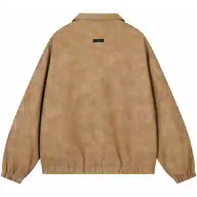 帕丁顿熊 简约字母美式街头复古设计扎染夹克宽松休闲防风防水翻领单排扣皮衣 男女同款