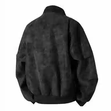 大卫贝肯 美式高街简约字母印花机车风美拉德色系高级感宽松休闲百搭立领皮夹克外套 男女同款