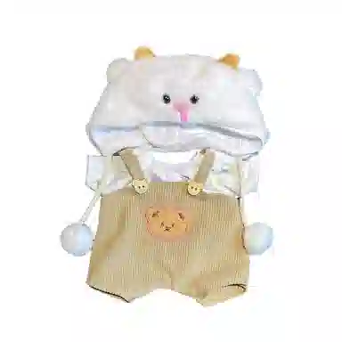 一点潮玩 可爱 可换装小熊娃衣衣服 草莓鲨鱼帽泰迪小白熊服 玩偶周边