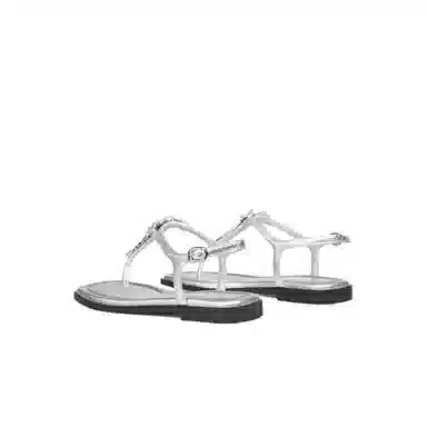 红蜻蜓 舒适平底 水钻夹趾拖  橡胶底 水晶 防滑防磨人字拖鞋 女