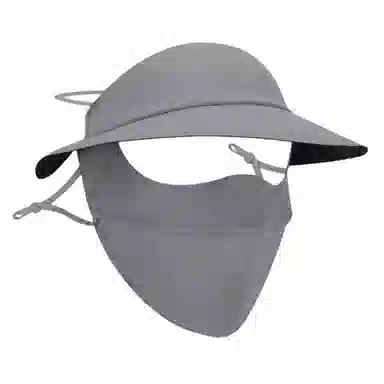 啄木鸟 黑胶大檐帽子一体夏季薄款 锦纶 防晒面罩 男女同款情侣款