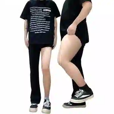 颂希尔 美式高街潮牌基础款百搭休闲水洗做旧弹力宽松直筒牛仔裤 男女同款
