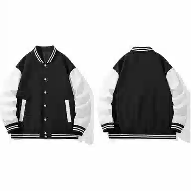 恒源祥  落肩撞色潮流学院风拼接棒球服 男款