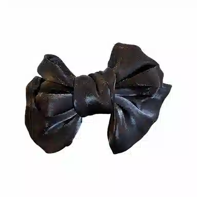 水中玉 优雅黑蝴蝶结发饰气质简约丸子头抓夹女发卡头饰 发夹 女款