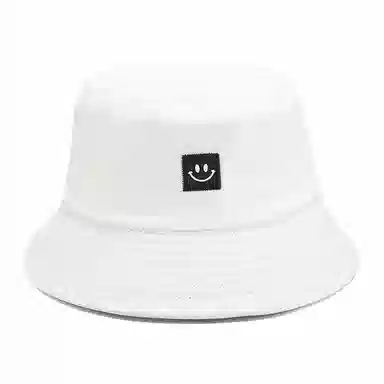 木林森 春夏季笑脸图标时尚简约盆帽学户外出游学生休闲百搭遮阳帽遮阳大头围显脸小水桶帽 棉 渔夫帽 男女同款情侣款