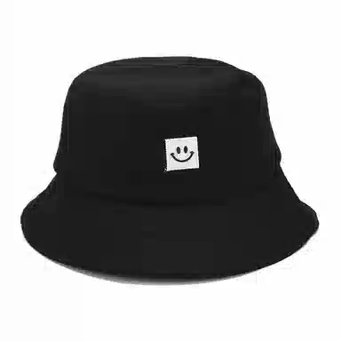 木林森 春夏季笑脸图标时尚简约盆帽学户外出游学生休闲百搭遮阳帽遮阳大头围显脸小水桶帽 棉 渔夫帽 男女同款情侣款