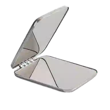 娇雪菲 铝制方形迷你化妆镜 双面随身携带折叠梳妆小镜子便携学生宿舍手持公主镜