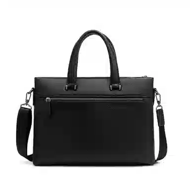 老人头 商务通勤高级感大容量高级感手提单肩斜挎包 头层牛皮 公文包 常规 男款 黑色