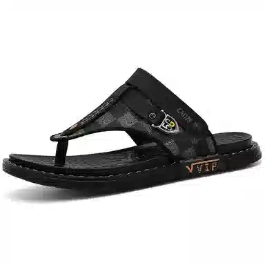 潮泽 开车两用 橡胶底 车缝线 防臭防磨防滑人字拖鞋 男款